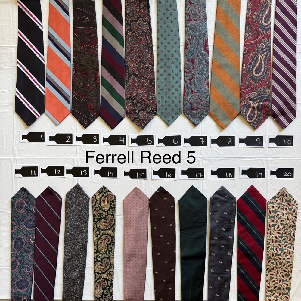 Ferrel Reed Vintage Silk Ties - NWT/Pre-Owned Classic Menswear 80s, 90s, Y2K